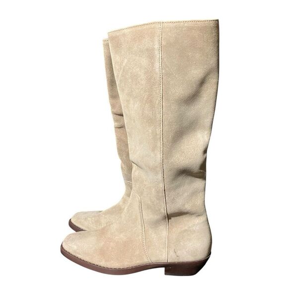 Madewell Boots WMNS 5 Beige Suede Antoine Tall Maple Seed Low Heel Capsule NN035 - Picture 6 of 10